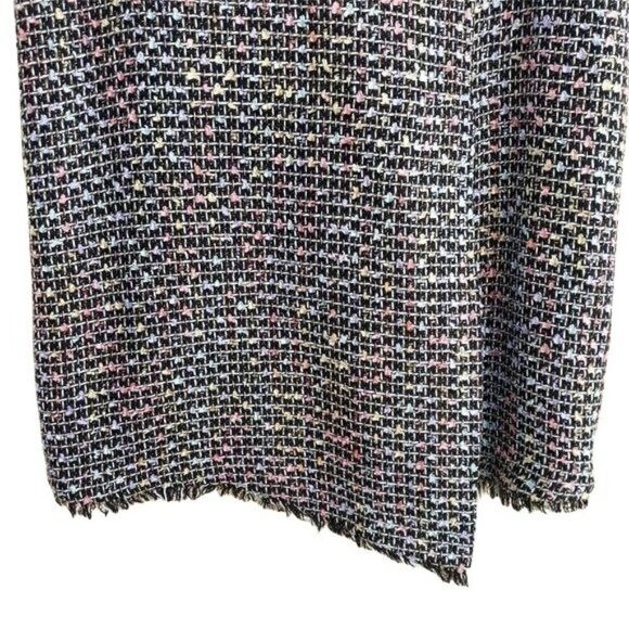90's Carlucci Embroidery Plaid Pastel Rainbow Tweed Frayed Hem Wrap Skirt Sz 10 - Picture 6 of 11